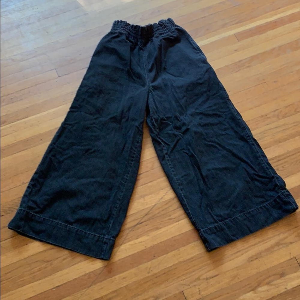 Topshop Wide Black Denim Pants